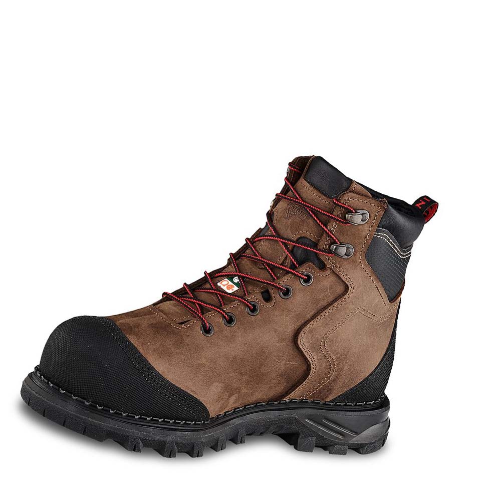 Red Wing Burnside 6-inch Waterproof, CSA Men's Safety Boots Brown | ZA 332LIS